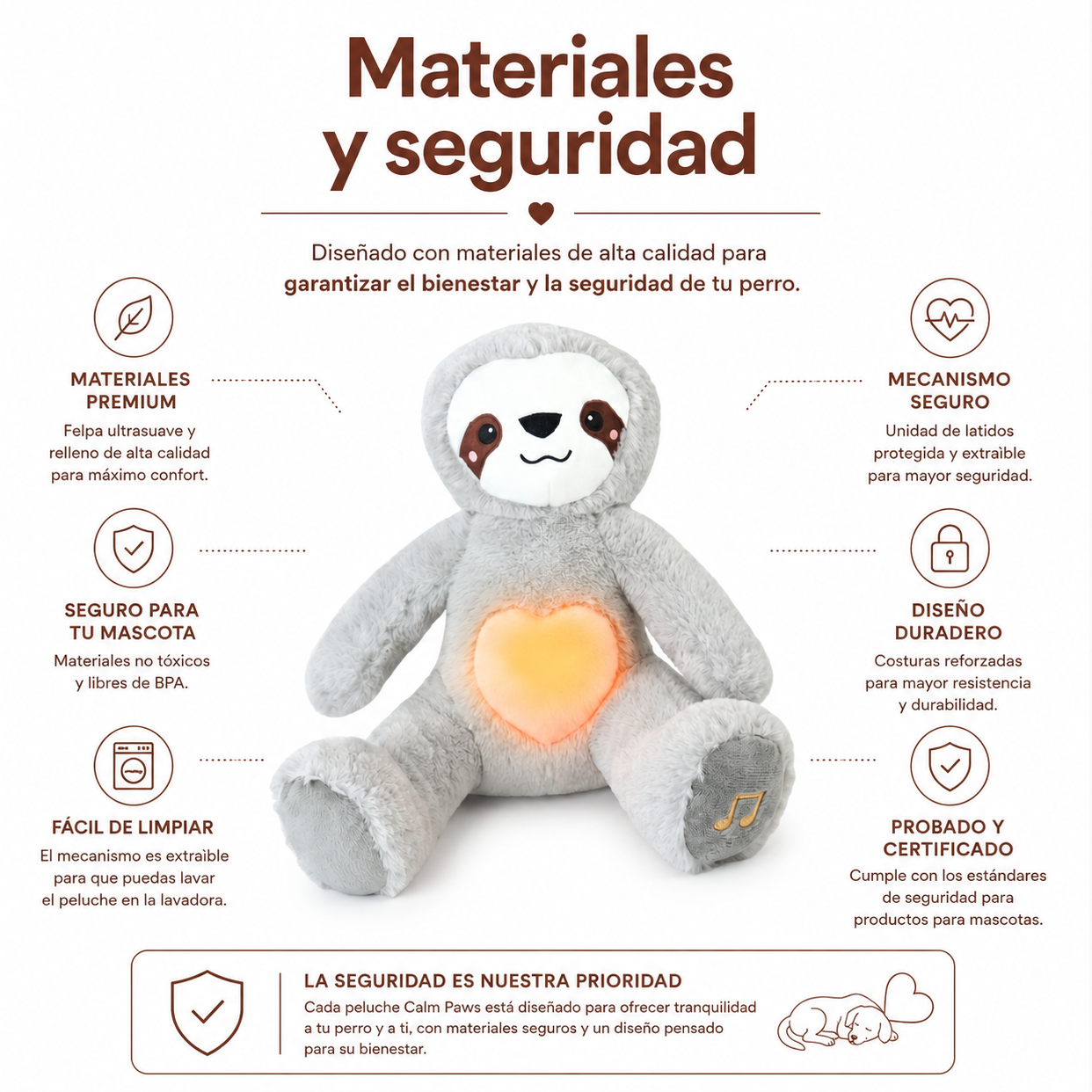 Peluche Calmante con Latidos Perro