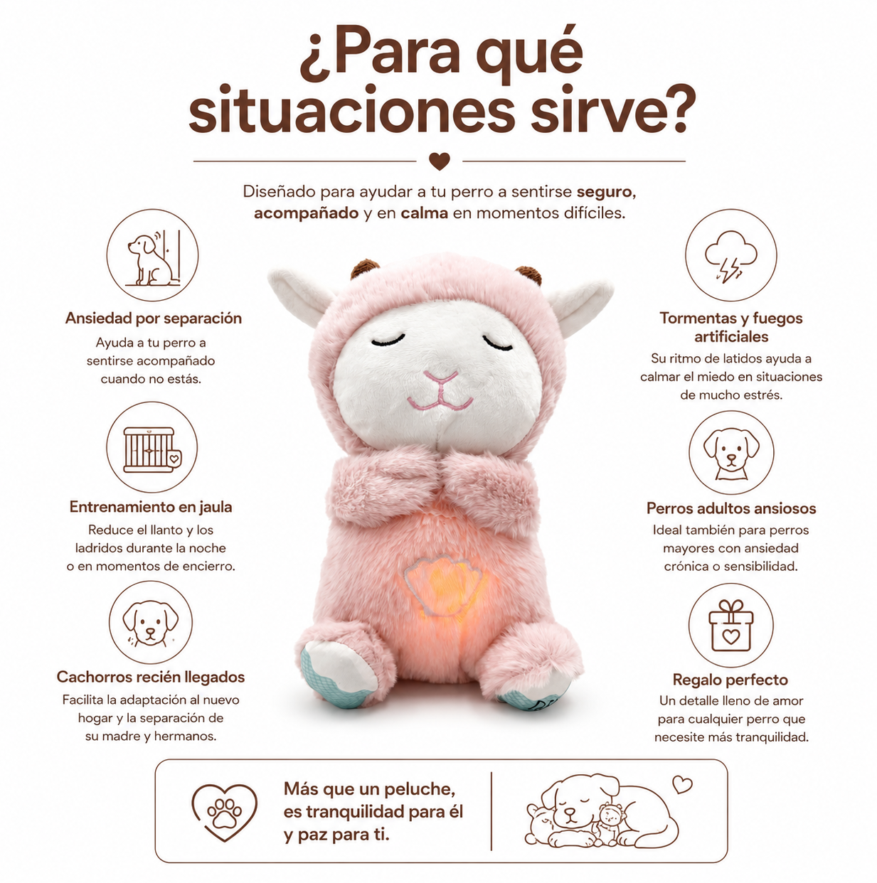 Peluche Calmante con Latidos Perro